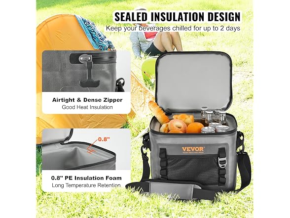 Soft Cooler Bag, 24 Cans Soft Sided Cooler Bag