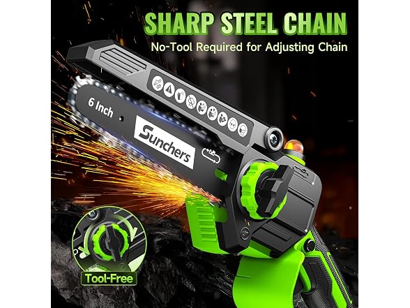 Sunchers Mini Electric Chainsaw Cordless, 6 Inch