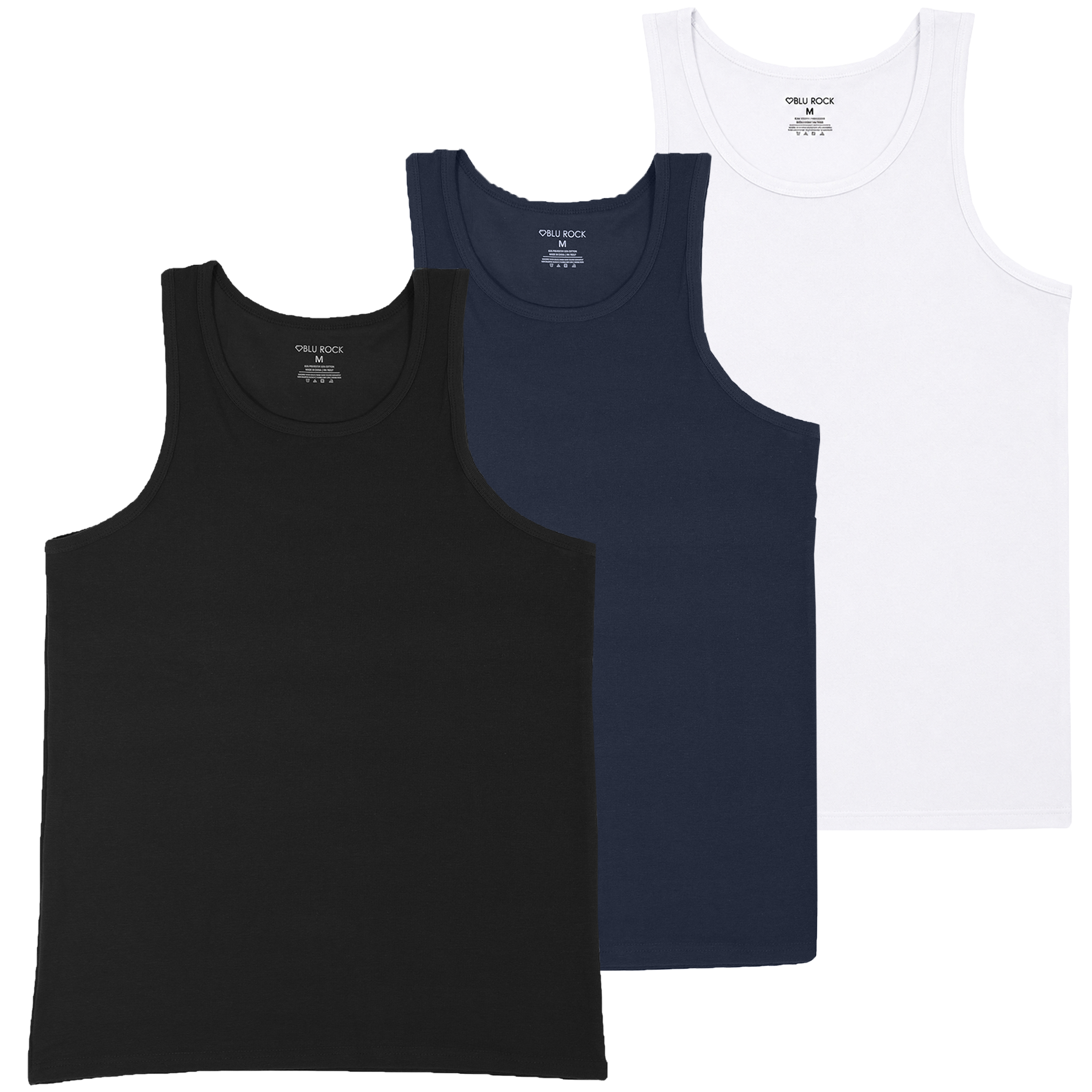3Pk Mens Micro Waffle Tank Top - Gallery 15