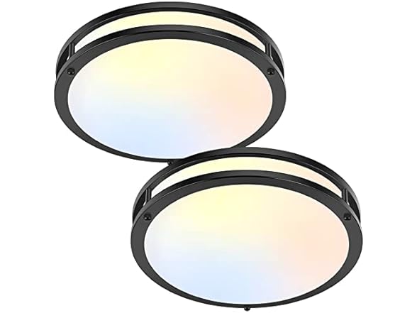TOBUSA 2-Pack 36W LED Ceiling Lights Black