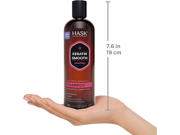 HASK Keratin Smoothing Shampoo + Conditioner Set