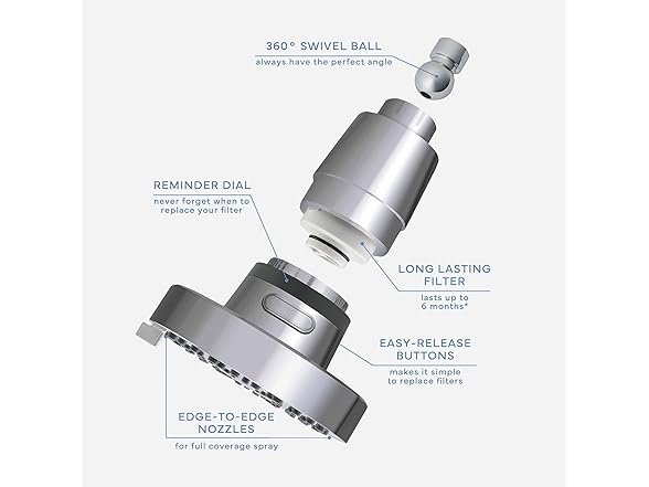 4-Setting Filtered Shower Head Chrome