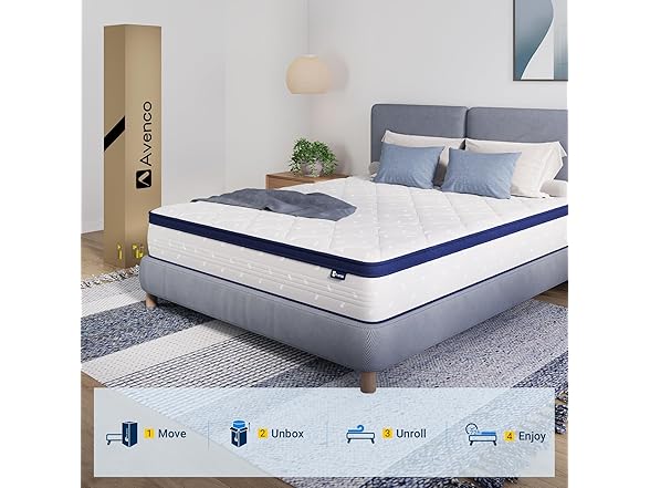 Avenco 14 Inch Queen Mattresses in a Box