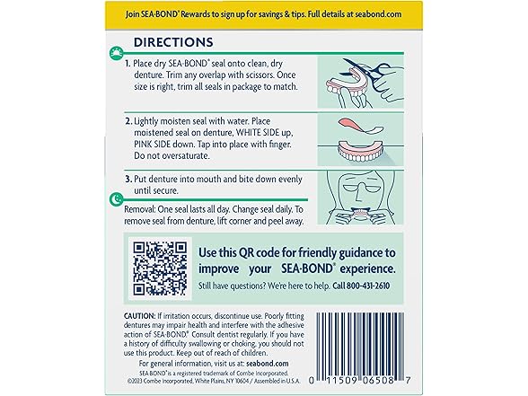 Sea Bond Denture Adhesive Seals Mint 30ct
