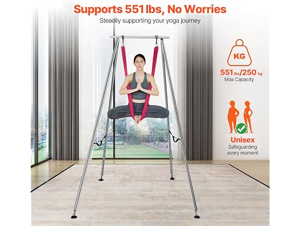 Aerial Yoga Frame & Yoga Hammock, 9.67 ft Height