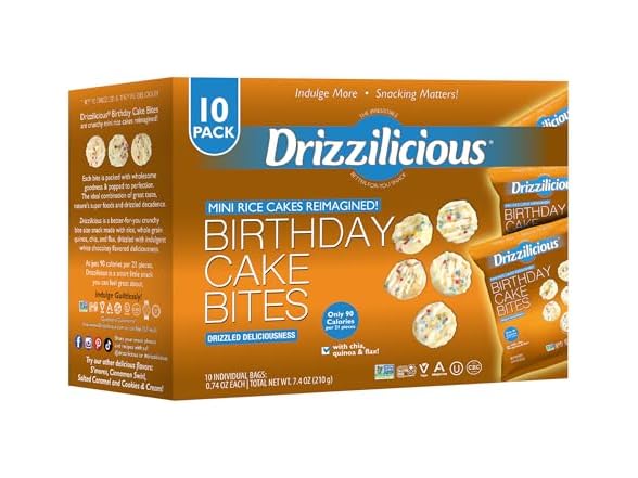 Drizzilicious Birthday Cake Rice Cakes 10pk