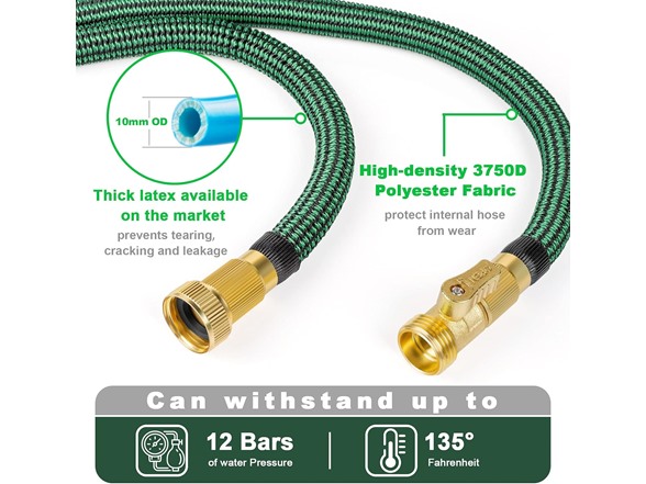 Vezane 75ft Garden Hose with Spray Nozzle