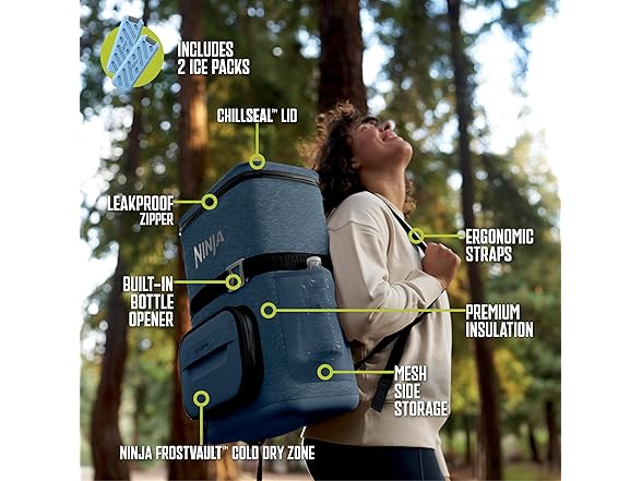 Ninja Ninja Backpack Cooler | FrostVault Go 24 Can