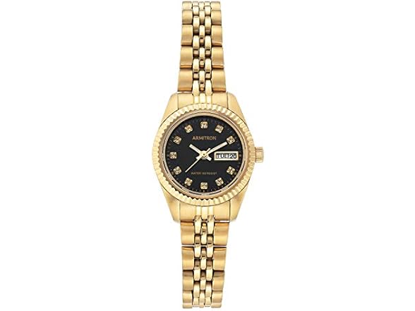 Armitron Women's Japanese Quartz Dress Watch with Stainless Steel Strap, Gold, 10 (Model: 75/2475BKGP) (Open Box)