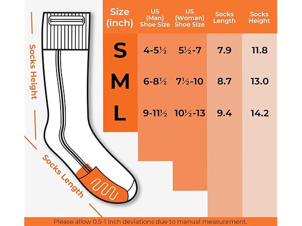 ororo Heated Socks for Men Women,