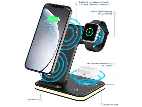 4-in-1 Wireless Charger with Night Light