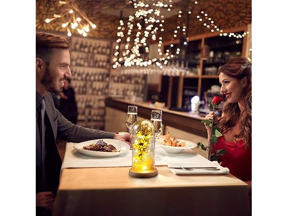 Artificial LED Sunflower in Glass Dome