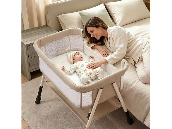 Bolmen Beige Baby Bassinet Bedside Sleeper
