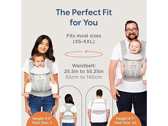Ergobaby All Carry Positions Breathable Mesh Baby Carrier with Enhanced Lumbar Support & Airflow (7-45 Lb), Omni Breeze, Graphite Grey (Open Box)