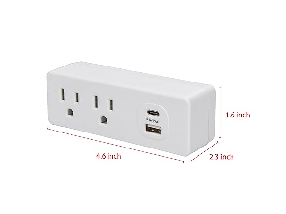 Clear Power B09F5VLKRP Clear Power Combo: 2-Outlet Tr