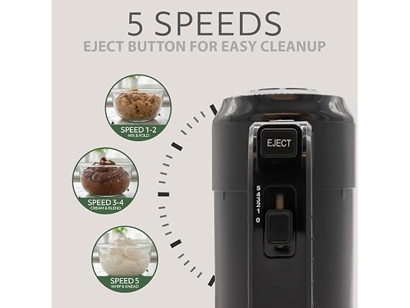WILLOW Eco Series Electric Hand Mixer, 5 Speed 