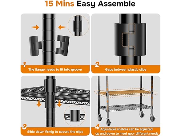 Simple Deluxe Rolling Clothes Rack Black