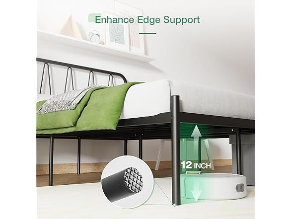 Novilla Queen Size Bed Frame with Modern Headboard