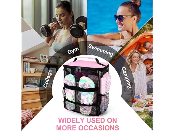 NOBLIGOAL Mesh Shower Caddy Bag Pink