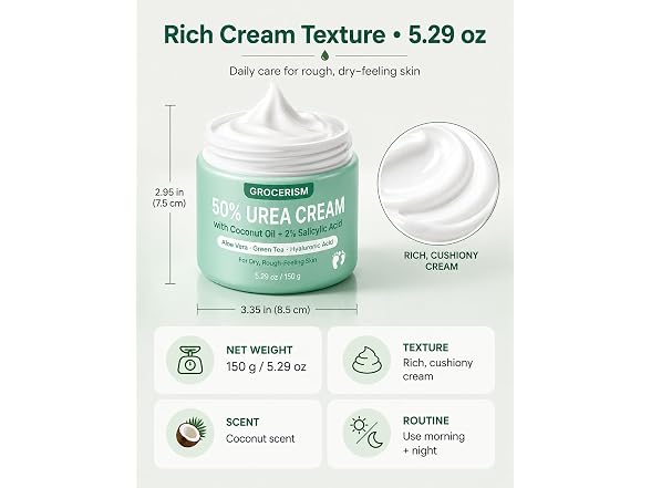 Grocerism 5.29 oz 50% Coconut Urea Foot Cream