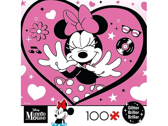 Disney Minnie Mouse Minnie Heart Glitter Puzzle