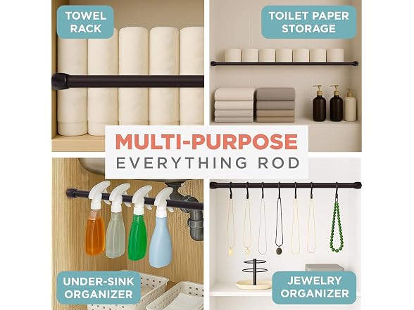Zenna Home Tension Shower Curtain Rod