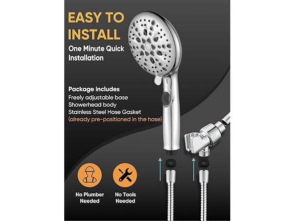 Cobbe High Pressure 9 Functions Shower Head with Handheld