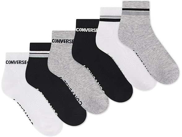 Converse Men's 6-Pack Quarter Socks (One Size)