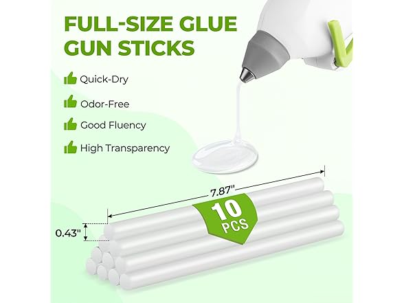 WORKPRO Hot Glue Gun Full Size - 100W - White