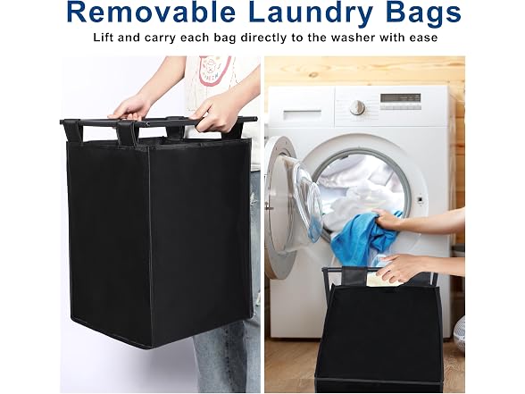 Whitmor Laundry Sorter, 138L Laundry Hamper with Shelf