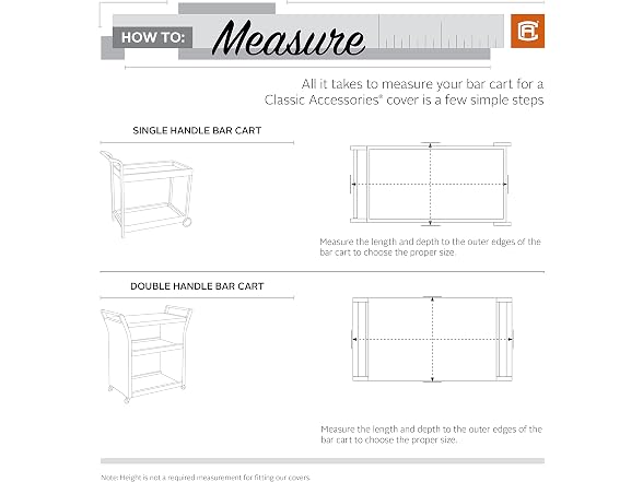 Classic Accessories 40 Inch Double Handle Bar Cart Cover