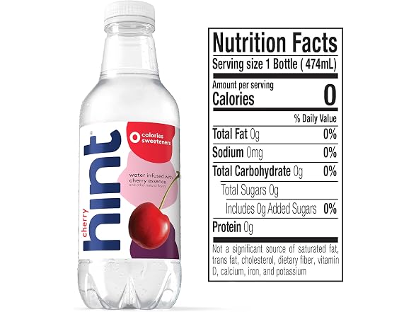 Hint Bottled Water, Cherry - Purified