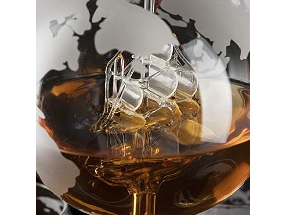 Whiskey Decanter Globe Set with Ball & Glasses