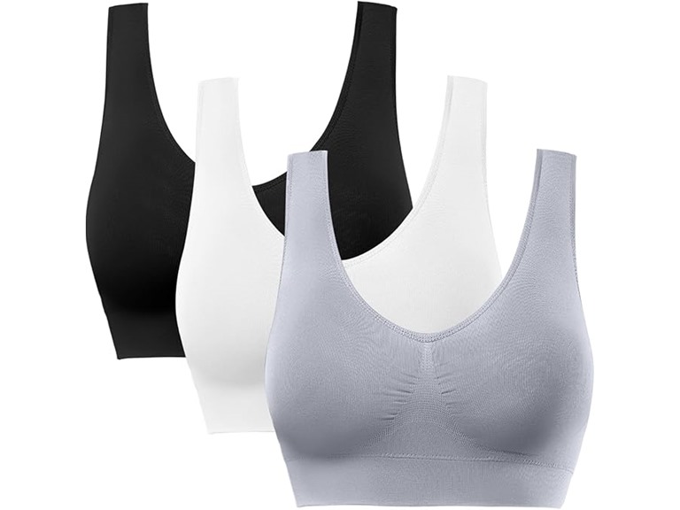3 Pack Sports Bras With Removable Pads