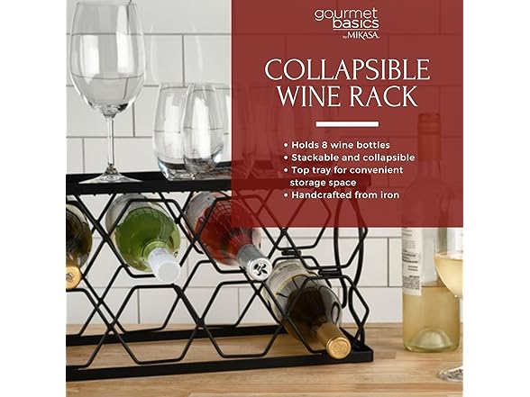 Mikasa 8-Bottle Wine Rack Black