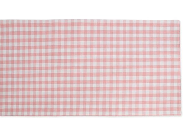 DII Gingham Check Tabletop Collection, Pink, Table Runner