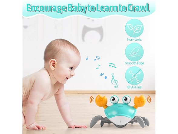 Hirger Crawling Crab Baby Toys 6-12 Mo