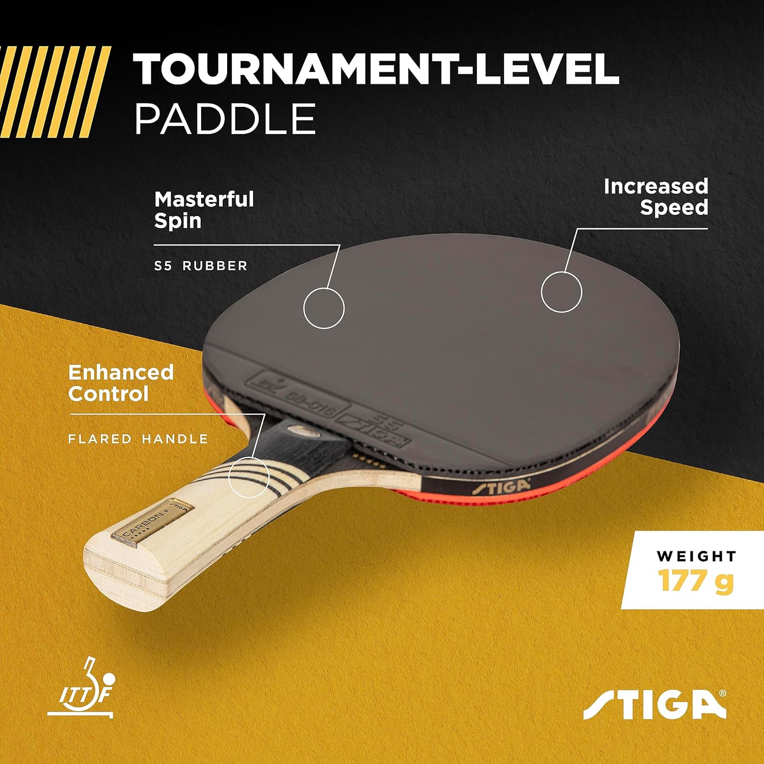 STIGA Carbon+ Ping Pong Paddle - Gallery 10