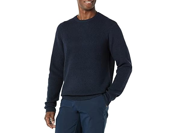 Amazon Essentials Waffle-Knit Sweater, Navy (XS)