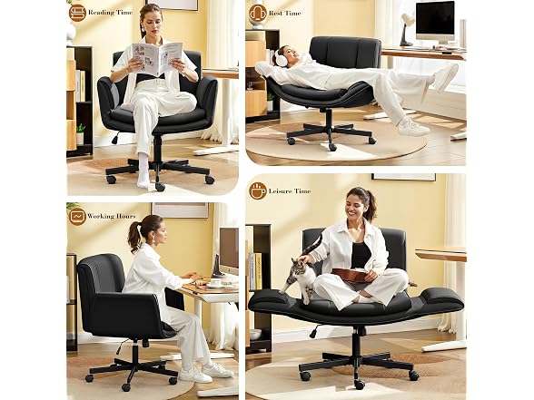 HeroSet W0893 Criss Cross Chair with Wheels Armrests 1 (Open Box)