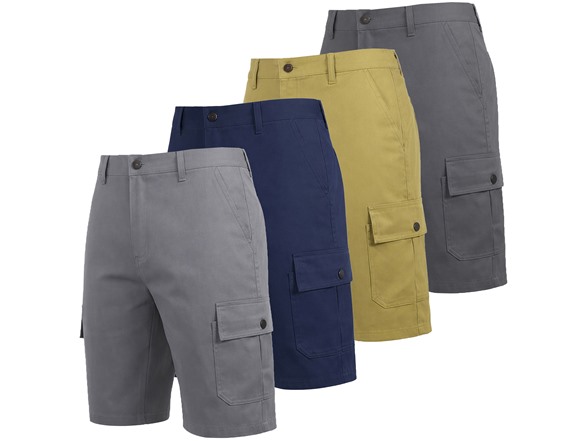 4Pk Mens Flex Stretch Cargo Shorts