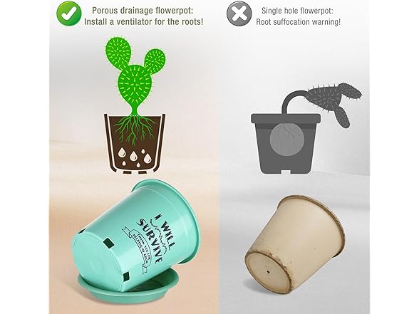 NIKONIKO 8 Pack 6.5 Inch Plant pots