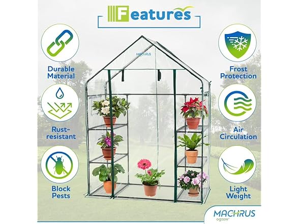 Ogrow Deluxe Walk-In Greenhouse 3 Tiers, 6 Shelves