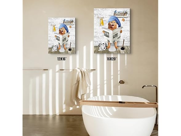 Beabalea Funny Bathroom Decor Wall Art