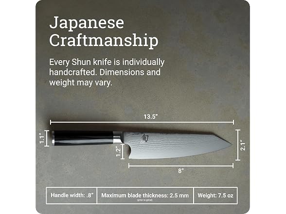 Shun Classic 8" Kiritsuke Knife, Handcrafted Japanese