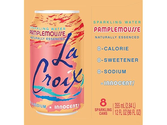 8PK La Croix, Sparkling Water, Grapefruit