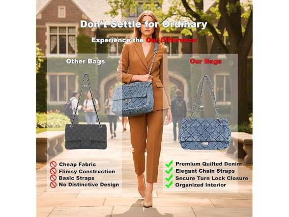 VEWWA Quilted Denim Tote Bag