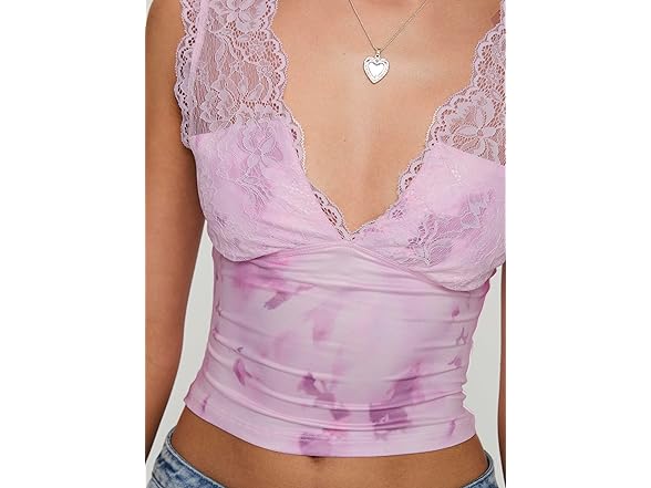 Princess Polly Typha Floral Lace Crop Top