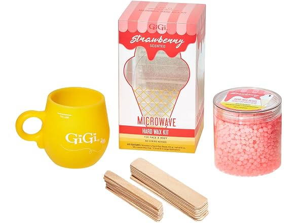 GiGi Strawberry Microwave Hard Wax Kit 8 oz