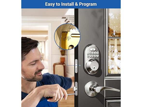 VEISE RZ02B Fingerprint Deadbolt with Levers Black